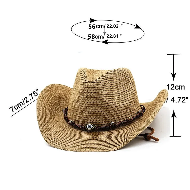 Summer Western Cowboy Hat Men Women New Fashion 2022 Outdoor Beach Sun Caps Straw Hat Sombrero Hombre Cowgirl Jazz Cap