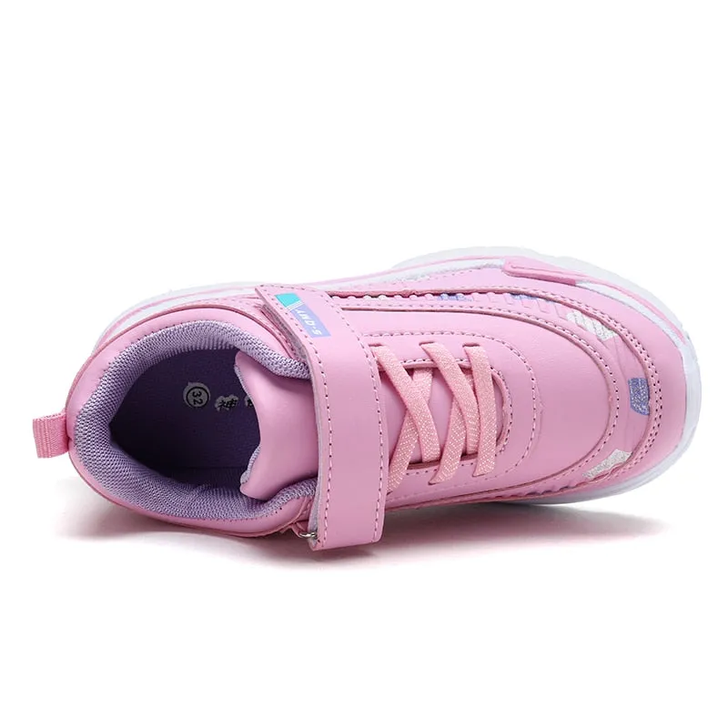 Tenis Para Niña Kids Girls Shoes Leather Platform Sneakers Children Lightweight Running Sports Tennis Girls Sneaker