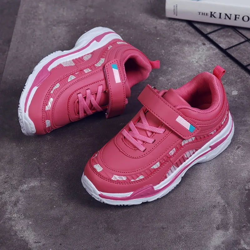 Tenis Para Niña Kids Girls Shoes Leather Platform Sneakers Children Lightweight Running Sports Tennis Girls Sneaker