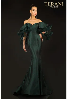 Terani Couture 2021E2796 Off Shoulder Long Evening Gown