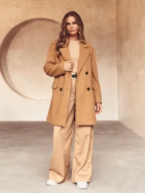 The Moda Double Breasted Coat - Tan