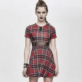 The Plaid Punk Chains Mini Dress