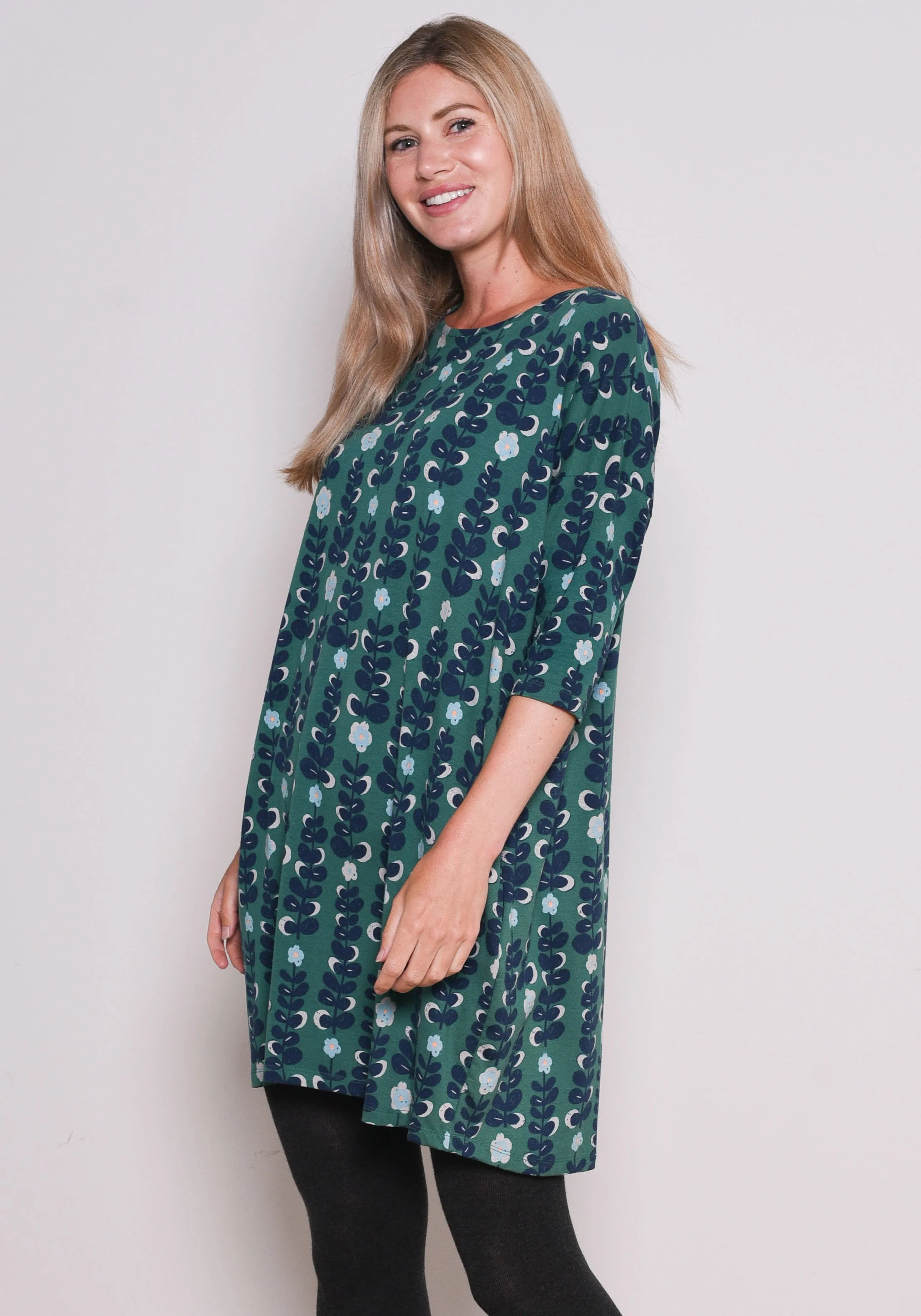 Trailing Flower Jersey Dress