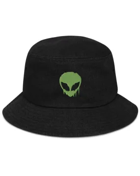 Trippy Alien Denim Bucket Hat