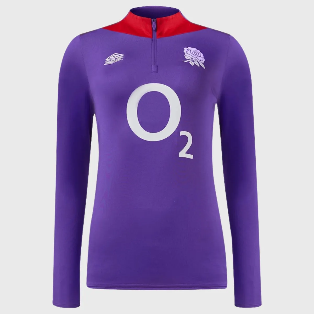 Umbro England Rugby Women's 1/4 Zip Mid Layer Top Prism Violet