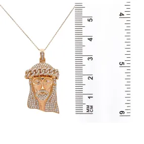 Unisex 14K Rose Gold Pendant with 3.58 CT Diamonds