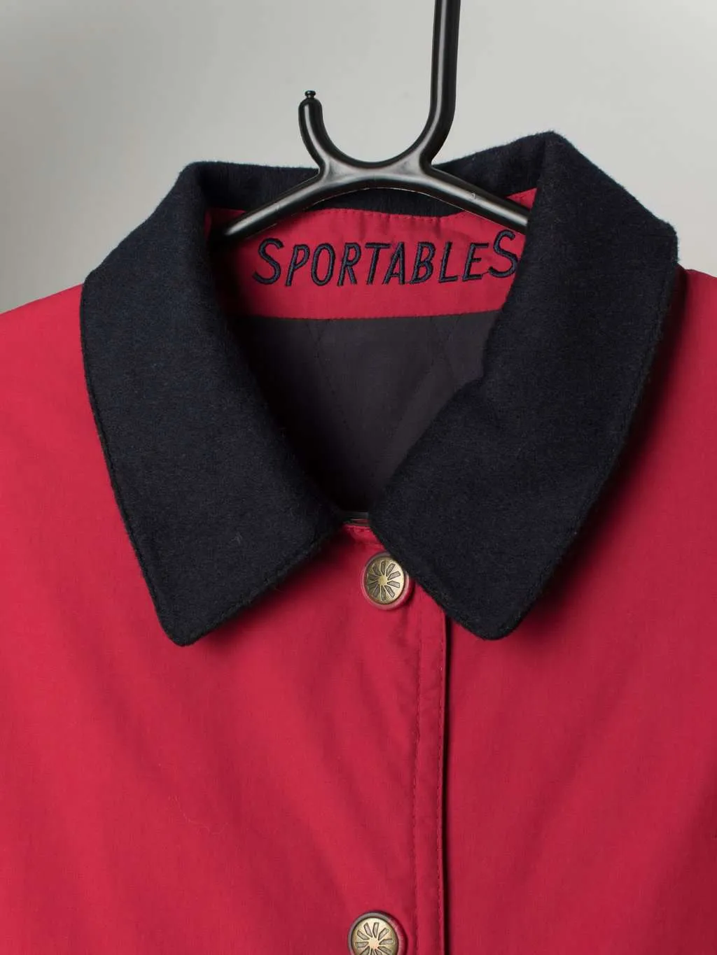 Vintage reversible anorak jacket in red and navy blue – Large / XL