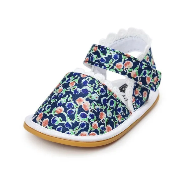 WEIXINBUY 2018 Newborn Baby Shoes Fashion Newborn Girl Baby Retro Printed First Walker Toddlers Kids Soft Bottom Cotton Shoes