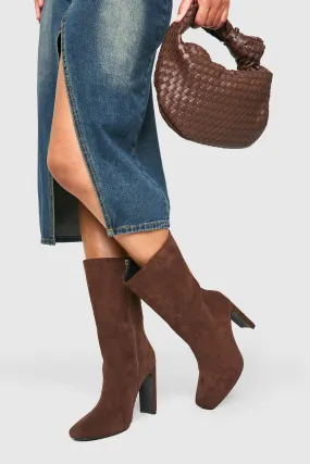 Wide Width Square Toe Heeled Boots