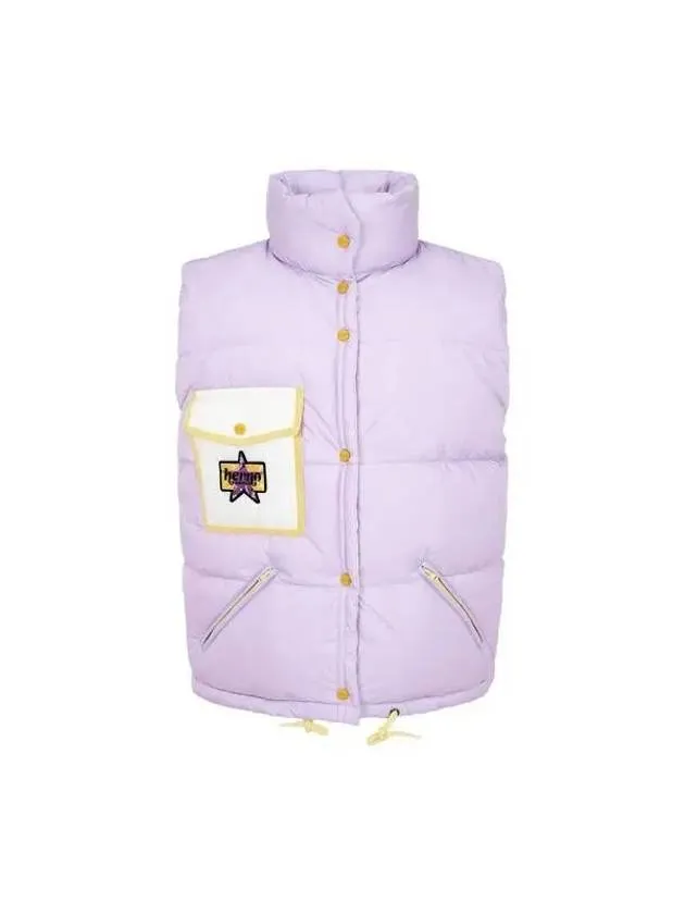 Women s Pocket Point Down Padding Vest Light Purple 270442