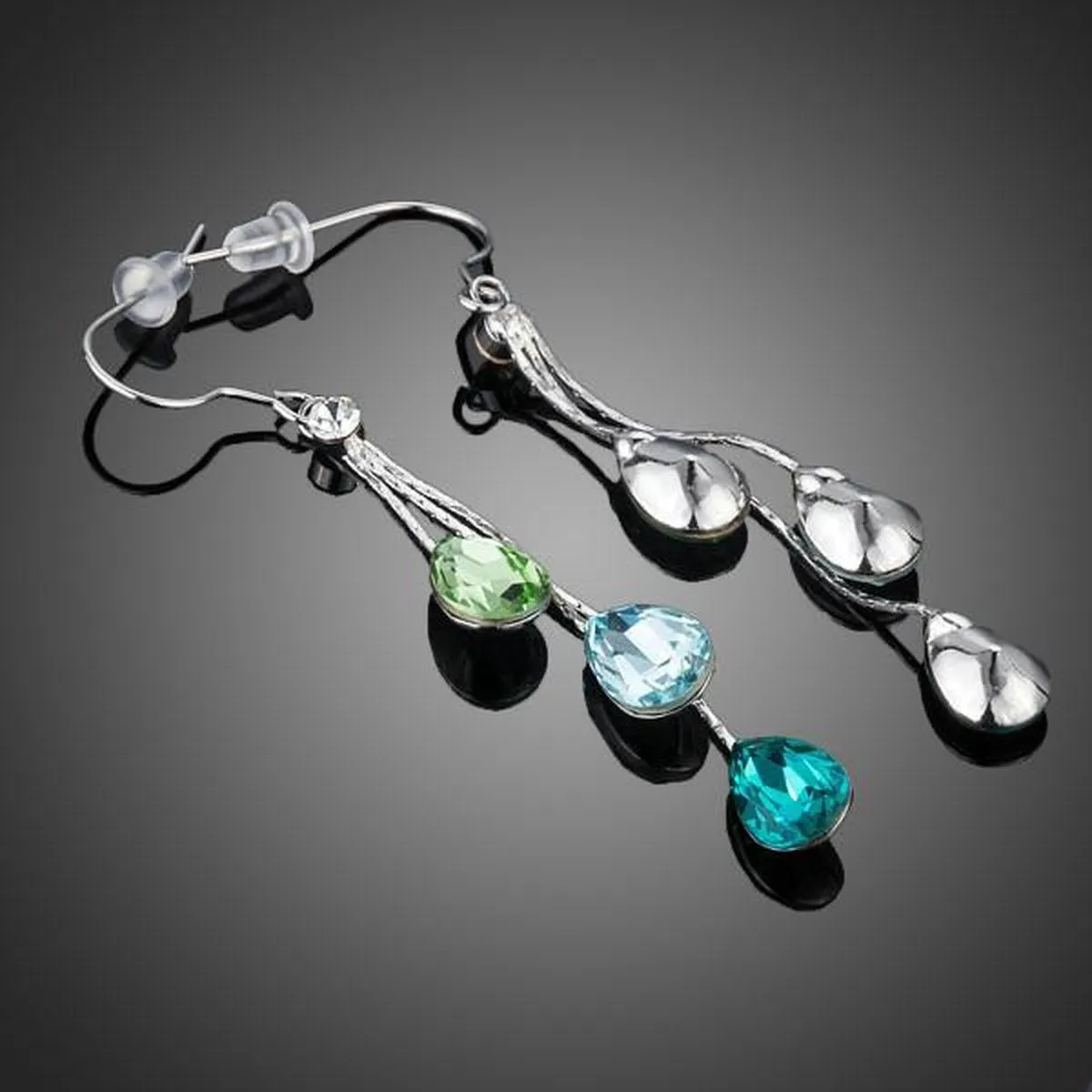 Women's Charm Earrings with 3Pcs Water Drop Stellux Austrian Crystal Dangle