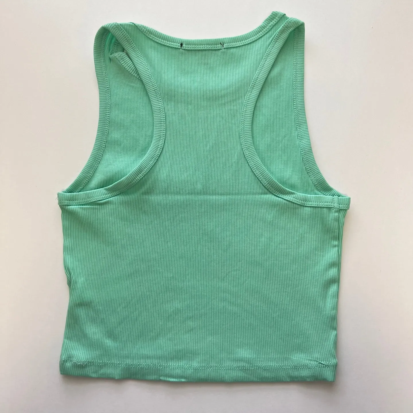 Women's Solid Sleeveless Raceback Crop Top Tank Tops