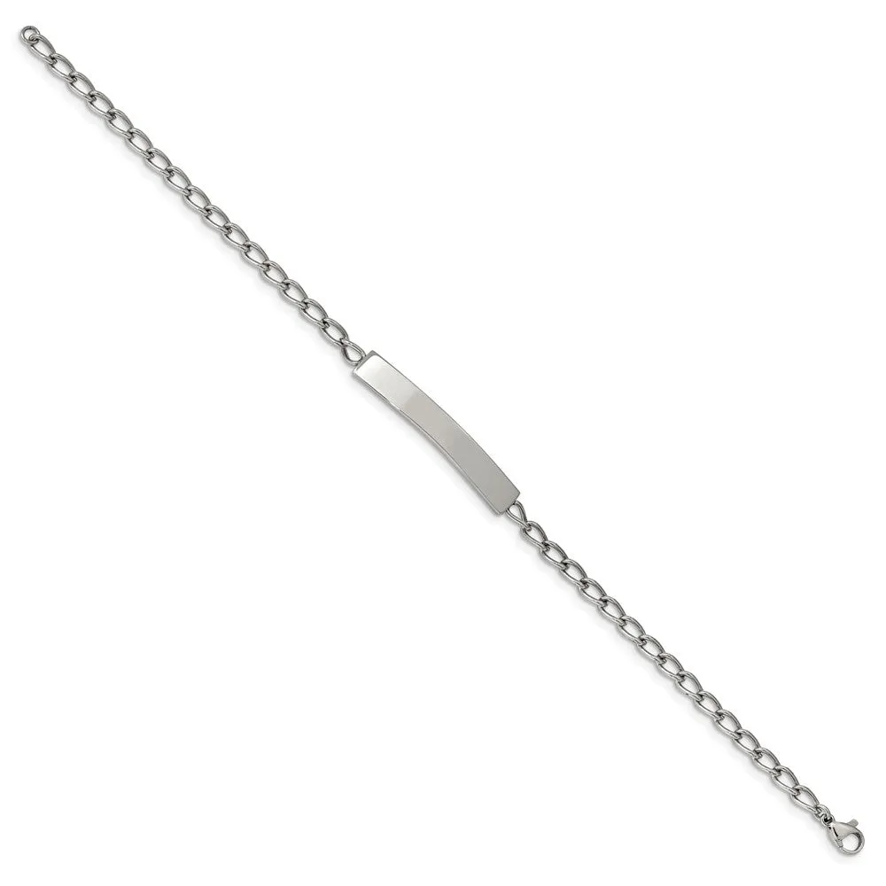 Women's Stainless Steel Curb Link I.D. Bracelet, 8.5 Inch