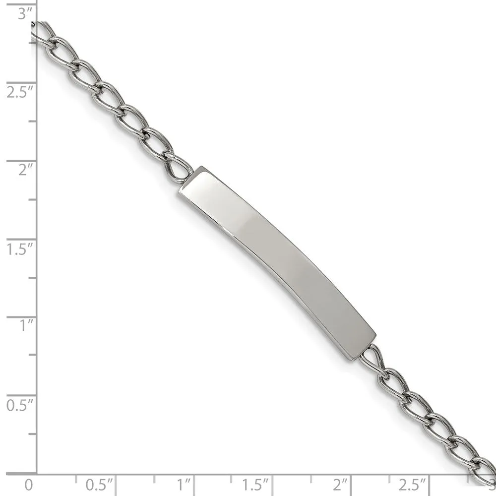 Women's Stainless Steel Curb Link I.D. Bracelet, 8.5 Inch