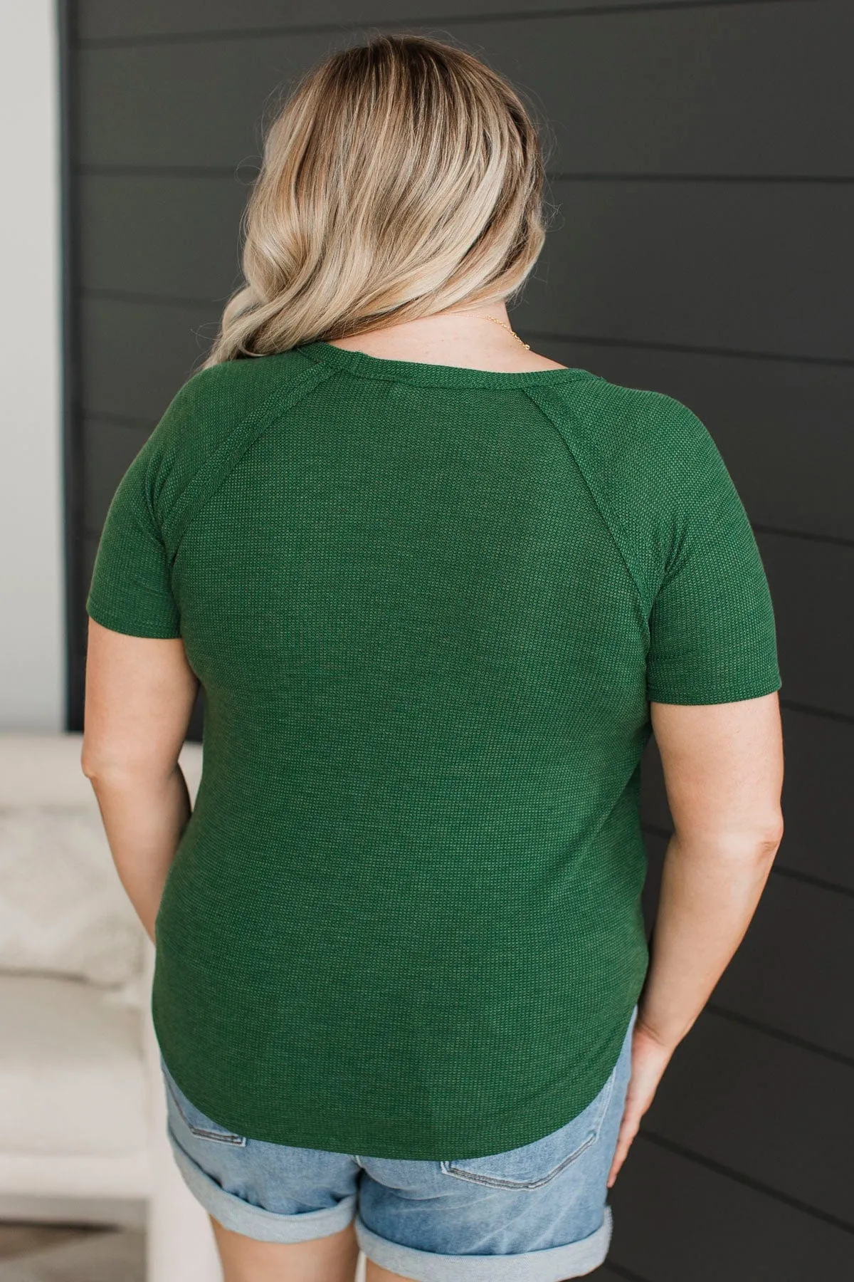 World Of My Own Short Sleeve Top- Dark Green