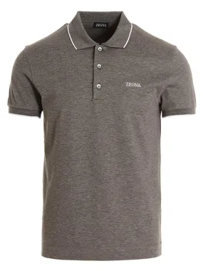 Z Zegna  |ZEGNA Logo embroidery polo shirt